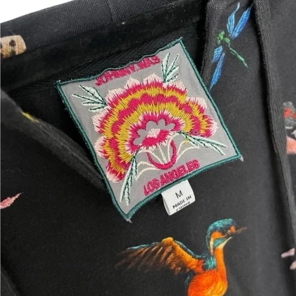 Johnny Was Black Butterfly Print Sweatshirt - Picture 5 of 5